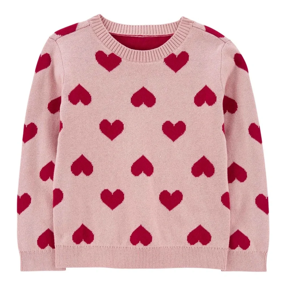 NWT Carter’s Pullover All Over Heart Print Sweater Pink and Red Size 18 Months